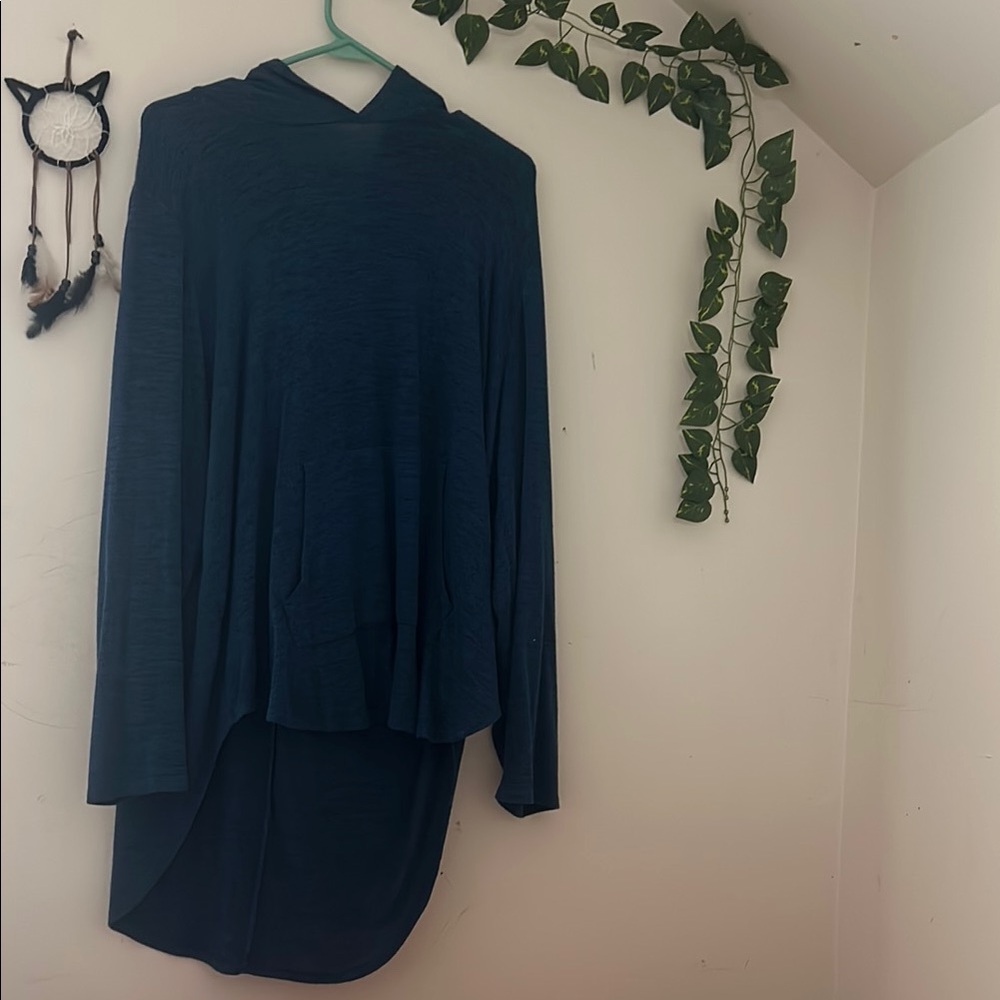Cozy Blue Hooded Tunic